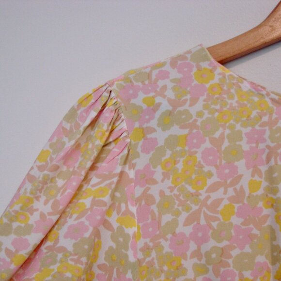 Faithful The Brand Beline Midi Dress Ida Floral Print Pink Yellow Flowy Medium - Picture 6 of 16